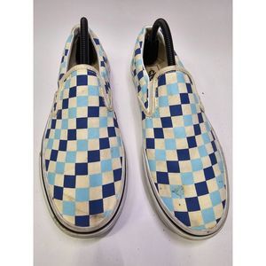 Vans‎ light & dark blue checks low tops Size 9 mens